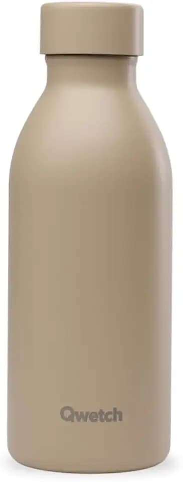 Qwetch ICON Thermosflasche, 500 ml, aus Leinen, kompaktes und elegantes Design, aus recyceltem Edelstahl, 24 Stunden kalt und 12 Stunden warm, wasserdicht