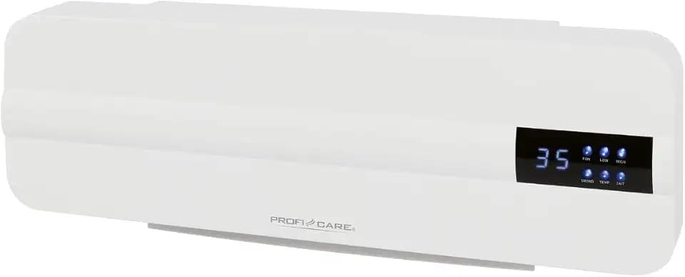 ProfiCare® Wand Heizlüfter mit Fenster-Offen-Erkennung | Heizkörper für bis zu 60qm | Elektroheizung für Wandmontage inkl. Montagematerial | Heizung mit 1,5m Kabel, Fernbedienung & Timer | PC HL 3116