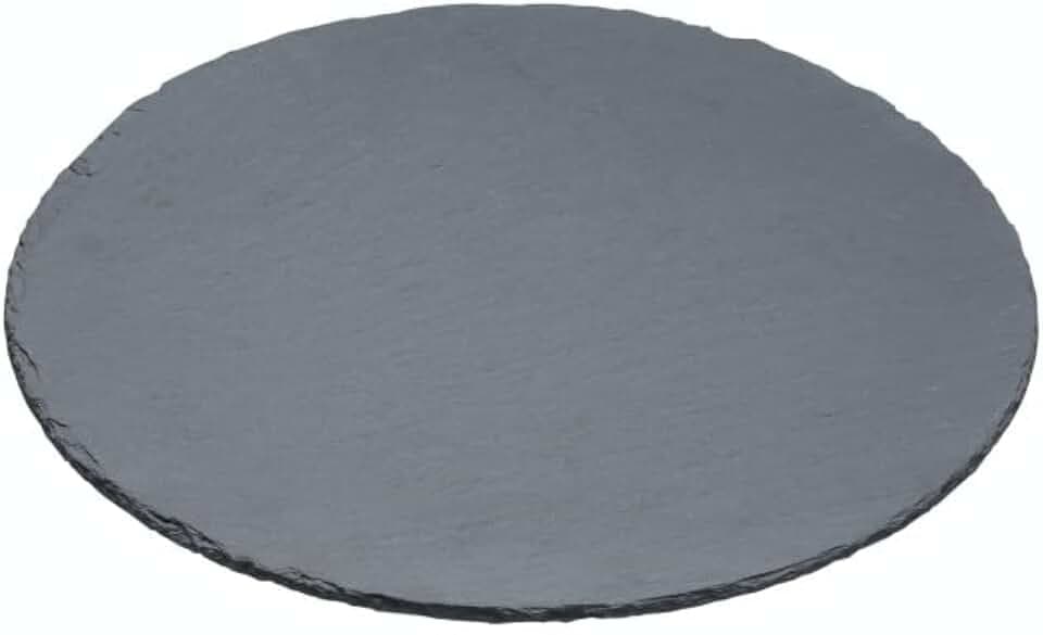 Artesa Lazy Susan mit großem Schiefer-Drehteller dreht sich um 360 Grad, kann mit Kreide auf der Schiefertafel geschrieben werden, ideal für Dinnerpartys, 1 Stück, Schwarz