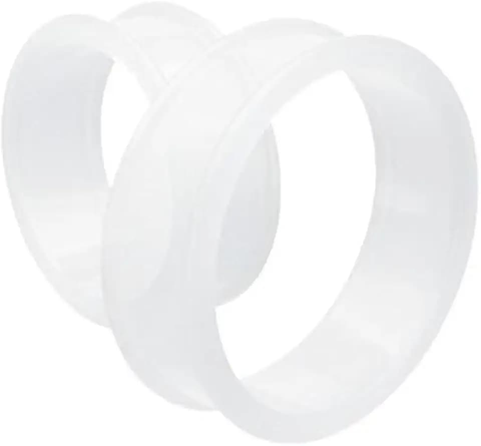 1 PAIR (2pcs) SILICONE FLAT FLARE TUNNELS Double Flare Gauges Thin Soft Flexible Flesh Plugs 1041
