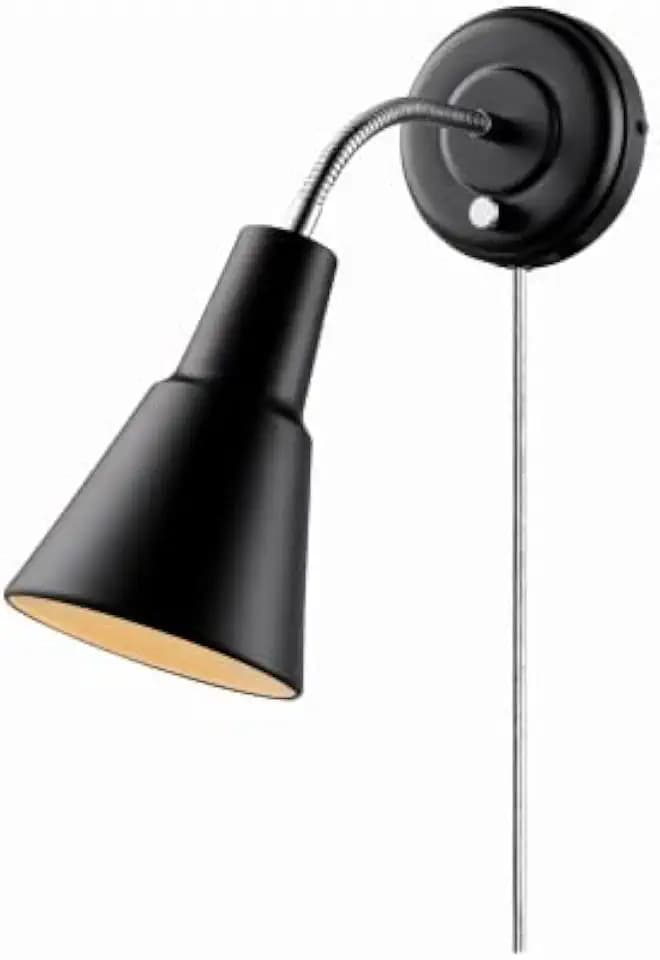 Globe Electric 65312 Ramezay Gooseneck Sconce, Matte Black, Bulb Not Included