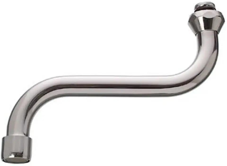Cornat Auslauf S-Form 300 mm - Messing verchromt - Langlebig & rostfrei - Flexibel einsetzbar - mit Luftsprudler / Schwenkauslauf / Wasserhahn Verlängerung / S-Anschluss Armatur / TEC351003