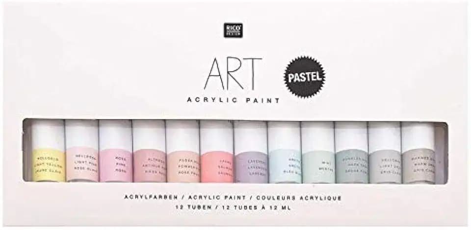 Rico Acrylfarbe, 12 Farben, Pastelltöne