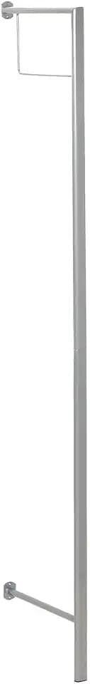HAKU Wandgarderobe Metall Metallgarderobe Flurgarderobe aus lackiertem alufarbigem Rundstahlrohr in Grau, zur Wandmontage, Maße: B 4 × H 181 × T 38 cm, Style: Modern