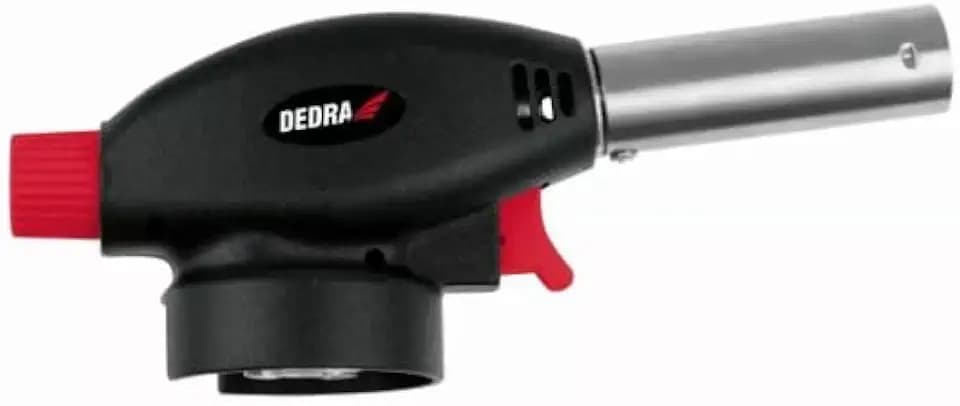 DEDRA Gasbrenner mit PIEZO-Zündung 31A032, hohe Leistung von 1,3 kW, für Gasflaschen/-kartuschen mit Schnellanschluss-System 7/16" (EN417), mit Piezozündung, leichtes und handliches Design