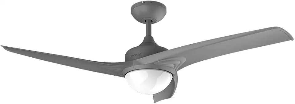 Cecotec Deckenventilator EnergySilence Aero 470. 55 W, Fernbedienung, 106 cm Durchmesser, 3 Klingen, 3 Geschwindigkeiten, schwarze Winterfunktion (Durchmesser 132 cm, Grau)