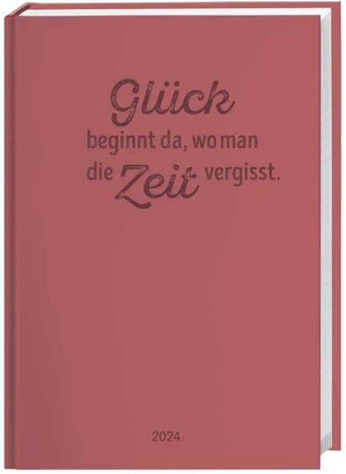 Kalenderbuch Spruch A5. Roter Taschenkalender 2024 mit motivierenden Sprüchen. Praktischer Buch-Kalender für Termine und To-dos. Handlicher Terminkalender A5