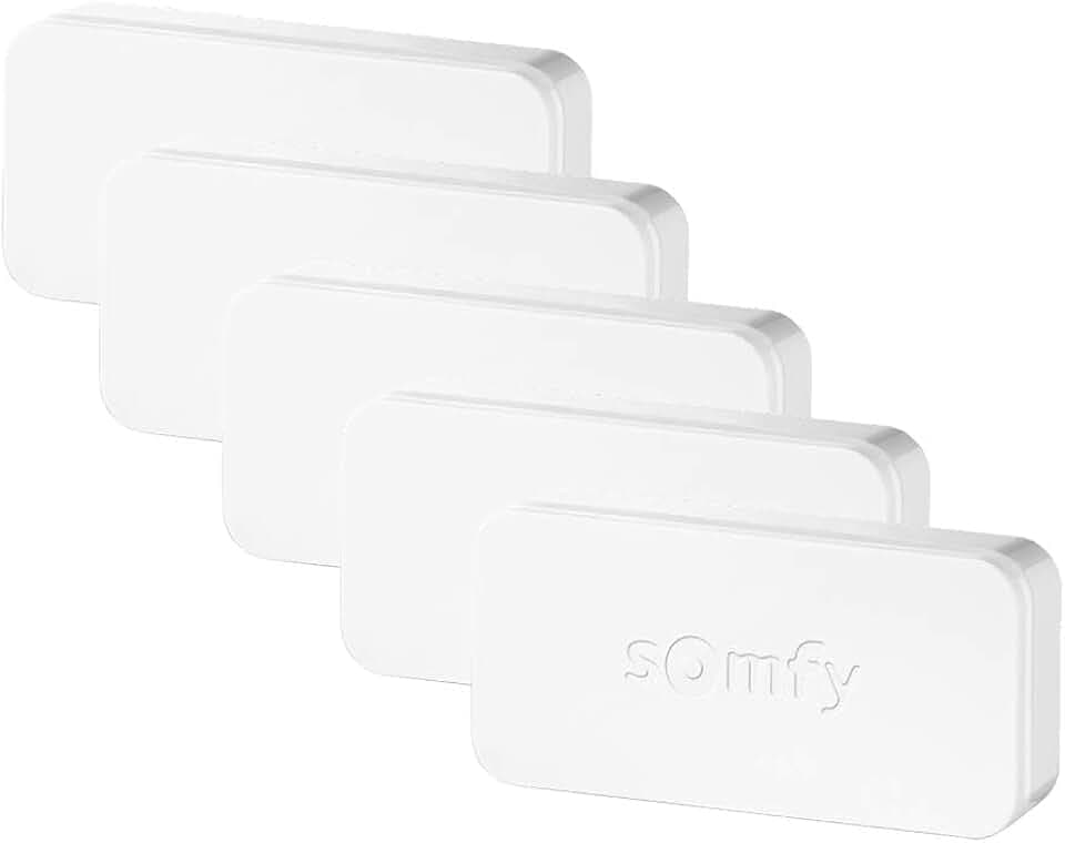 Somfy 2401488 - IntelliTAG, intelligenter Sensor für Home Alarm, Weiß, 5 Stück | Sabotageschutz | Funkreichweite bis zu 200 M (in Freifeld)