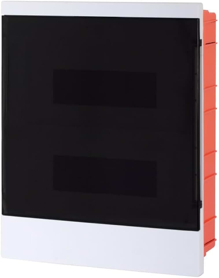 Lion Electric Schaltschrank Unterputz 2 Reihig | 24 Module Sicherungskasten Weiß für Schalter Elektroinstallation IP40, Halogenfrei Verteilerkasten mit Hutschiene, Extraschutz PE/N - Messingklemme