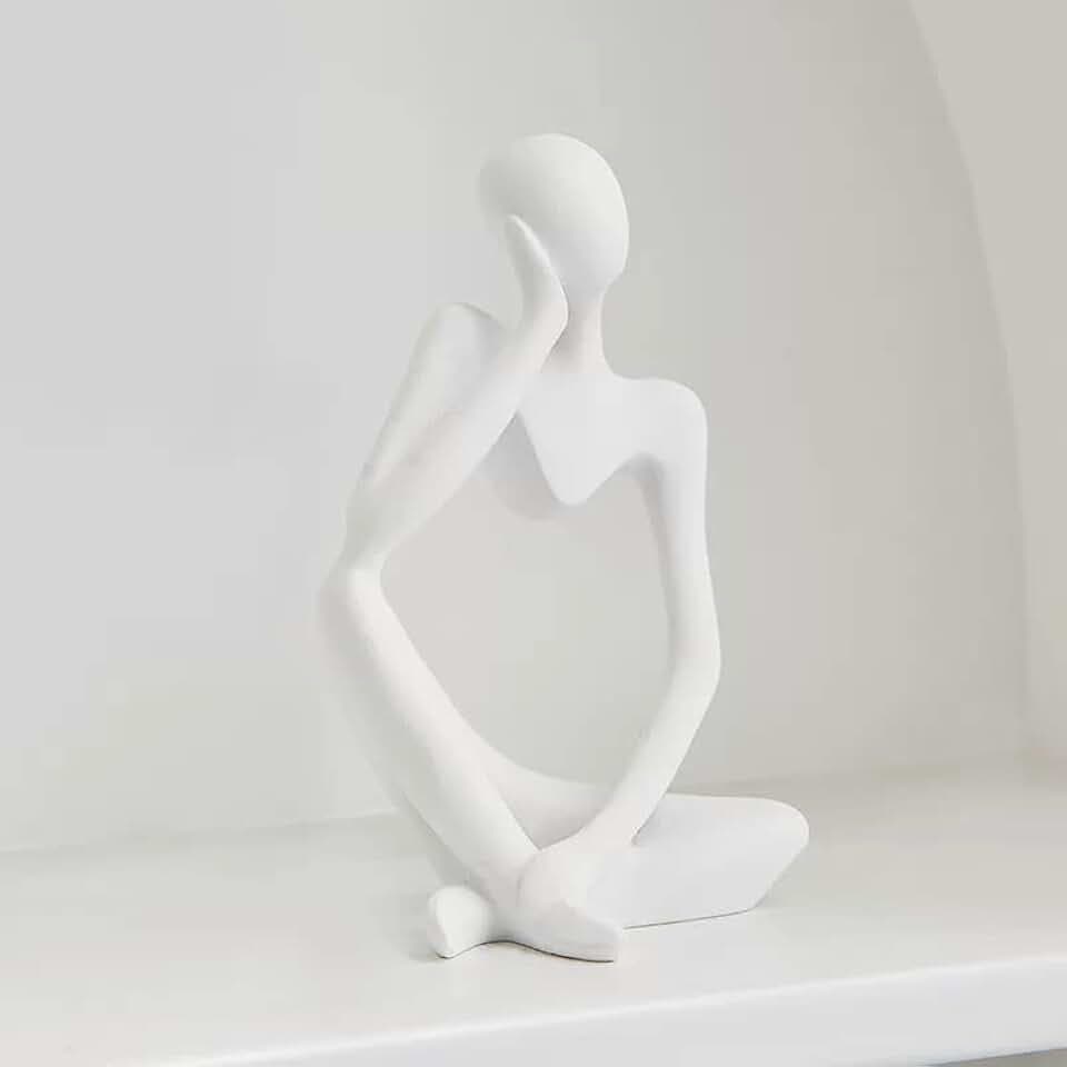 Resin Abstrakt Statue Skulptur und Figuren Modern Deko Modern für Wohnzimmer,Einzigartiger Denker-Stil Und Abstraktes Hohles Design, Für Home Office Tischplatte,Teestube.