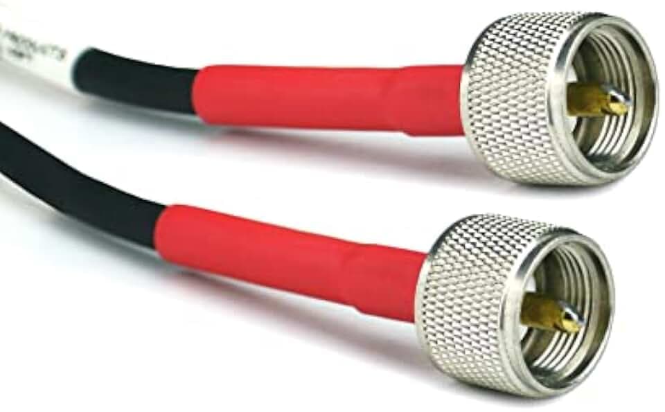 Extreme Consumer Products RG8X Coax Cable 25 ft with PL259 Connectors Installed, 50 Ohm Low Loss CB Antenna Cable for CB Radio, Ham Radio, VHF Marine Antenna, USA Made, Direct Burial Rated, Red