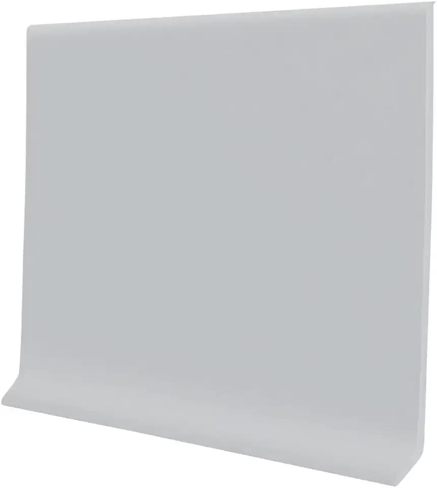 PRO FLEX Light Gray Vinyl Wall Base 4 inch X 20 ft - Wall Base Trim with Super Strong Peel and Stick Adhesive Back - Flexible Self Stick Vinyl Wall Base - Easy Install Vinyl Floor Base with Toe