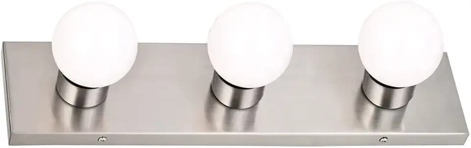 Design House 519280 Contemporary 3-Light Indoor Vanity Light Dimmable for Bathroom Bedroom Vanity Makeup, Satin Nickel