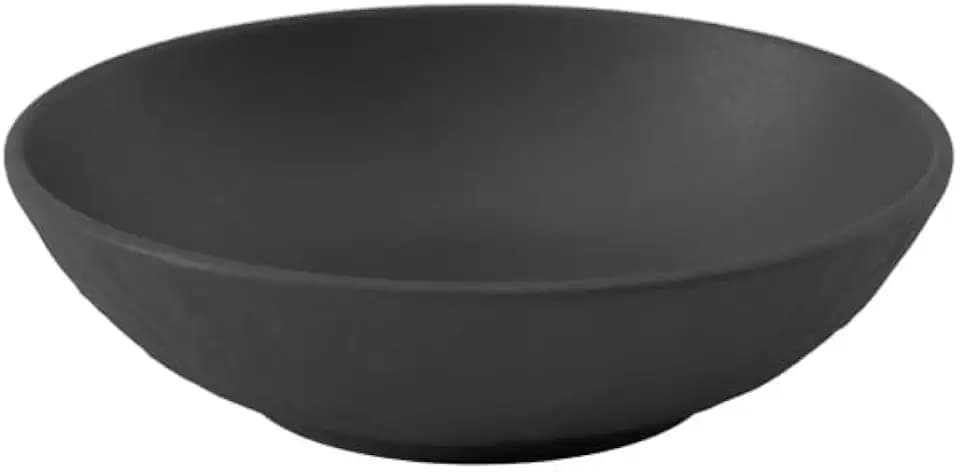 Villeroy & Boch - Manufacture Rock Blanc Dessertschale Flach Schwarz, Spülmaschinenfest, Mikrowellensicher, Mattes Design, Schieferoptik, Schüssel Keramik für Dessert & Snacks, Premium Porzellan