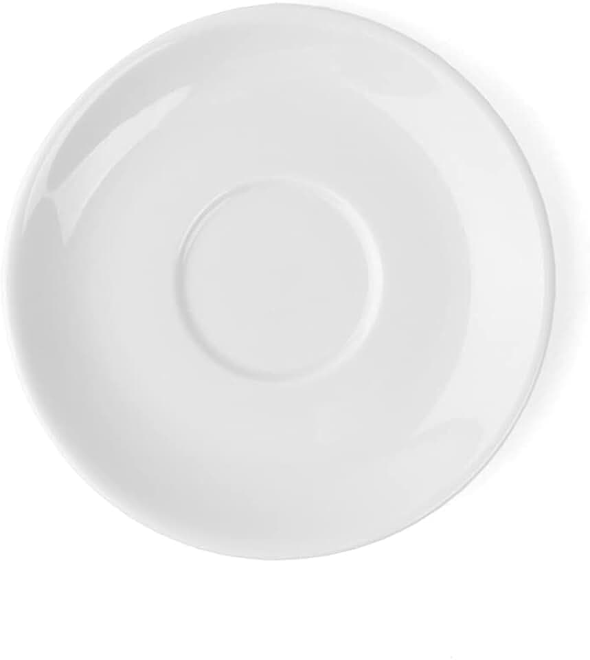 Holst Porzellan UTA 114 Porzellan Universal-Untertasse 14 cm, Spiegel 5,2 cm, weiß, 14 x 14 x 2 cm, 6 Einheiten