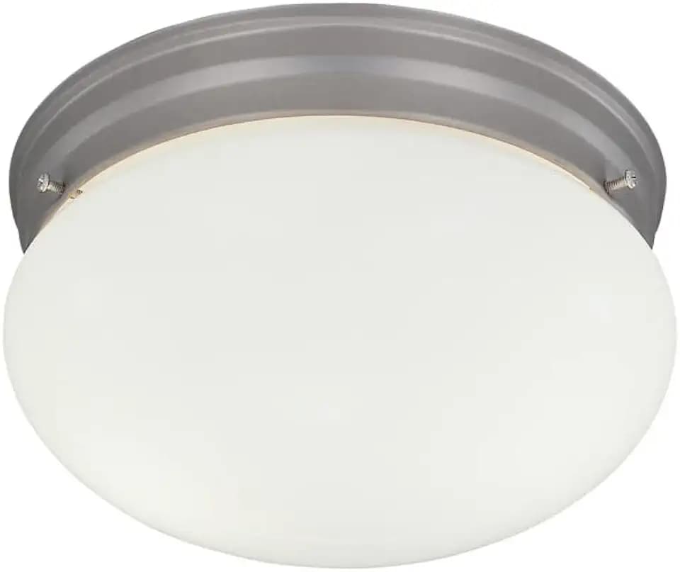 Designers Fountain 9 in 2-Light Flush Mount Ceiling Light with Frosted Glass Shade, Pewter, 4732-PW
