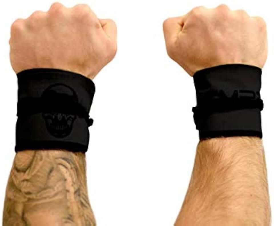 Gymreapers Strength Handgelenkbandagen für Cross-Training, olympisches Heben, WOD-Workouts – Starke Handgelenkstütze für Männer und Frauen – (Schwarz/Schwarz)