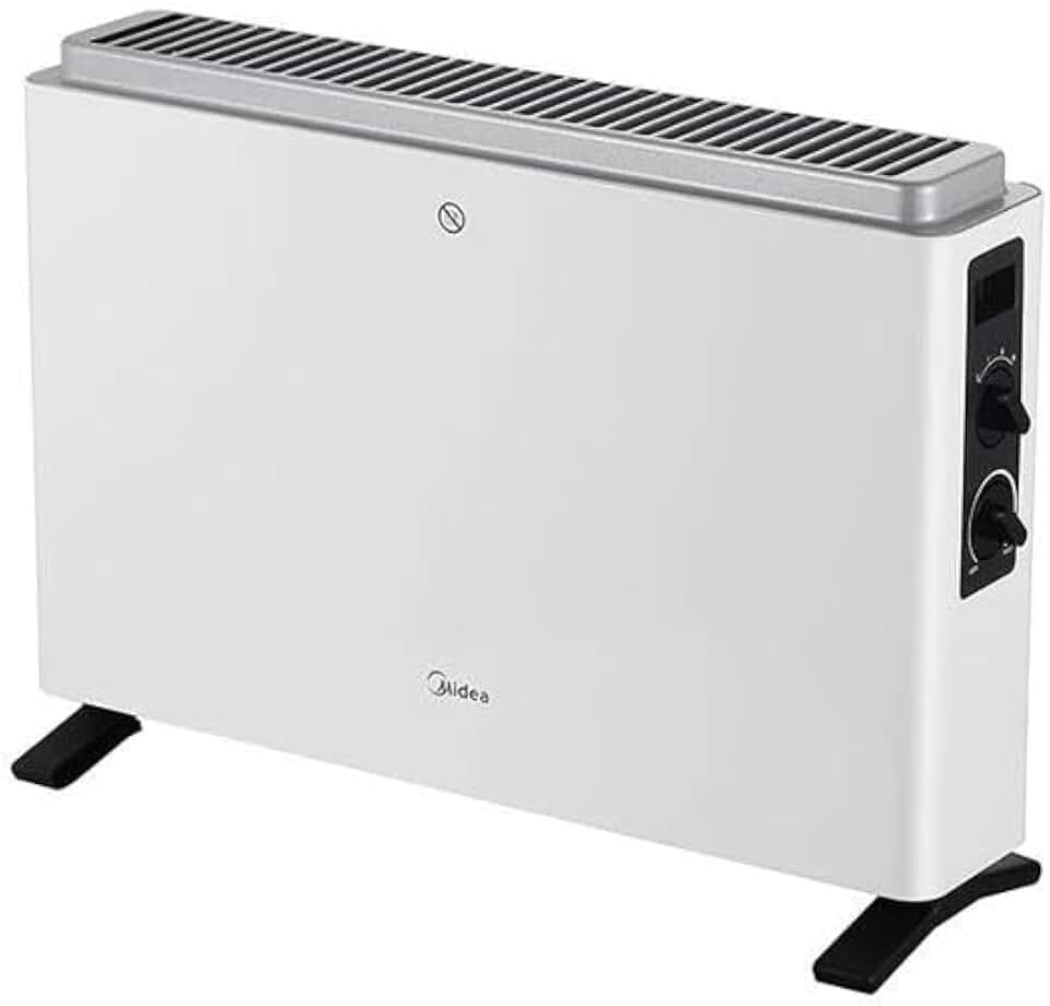 MIDEA Elektrischer Konvektor, geringer Stromverbrauch, 2000 W, Elektroheizung mit verstellbarem Thermostat, Elektroheizung mit 3 Leistungsstufen, thermischer Emitter mit Schutz vor