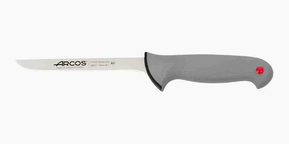 Arcos Ausbeinmesser aus Nitrum Edelstahl 15 cm - Professionelles Fleischermesser zum Schneiden von Knochen und Fleisch - Ergonomischer Griff aus Polypropylen, Schwarz, Serie Color Prof