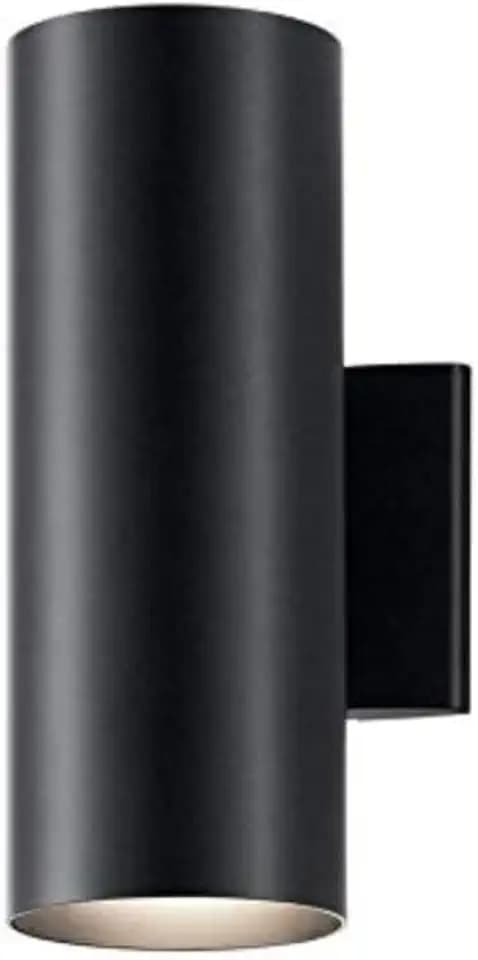 Kichler Cylinders 12" Outdoor Wall Sconce in Black, 2-Light Exterior Wall Light, Cylinder Fixture, (12" H x 5" W) , 9244BK