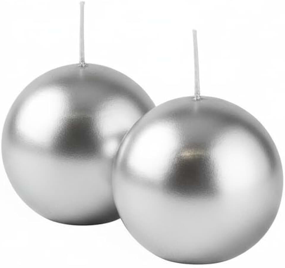 Kerze Wachskerze Kugelschreiber 8 cm. - Silber