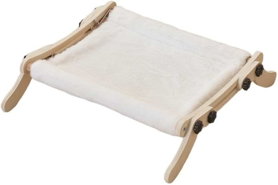 Cat Window Perch, No Screws Easy to Adjust & Assemble, Adjust Wooden Seat for Kitten Bedside Windowsill, Wooden Cats Furniture