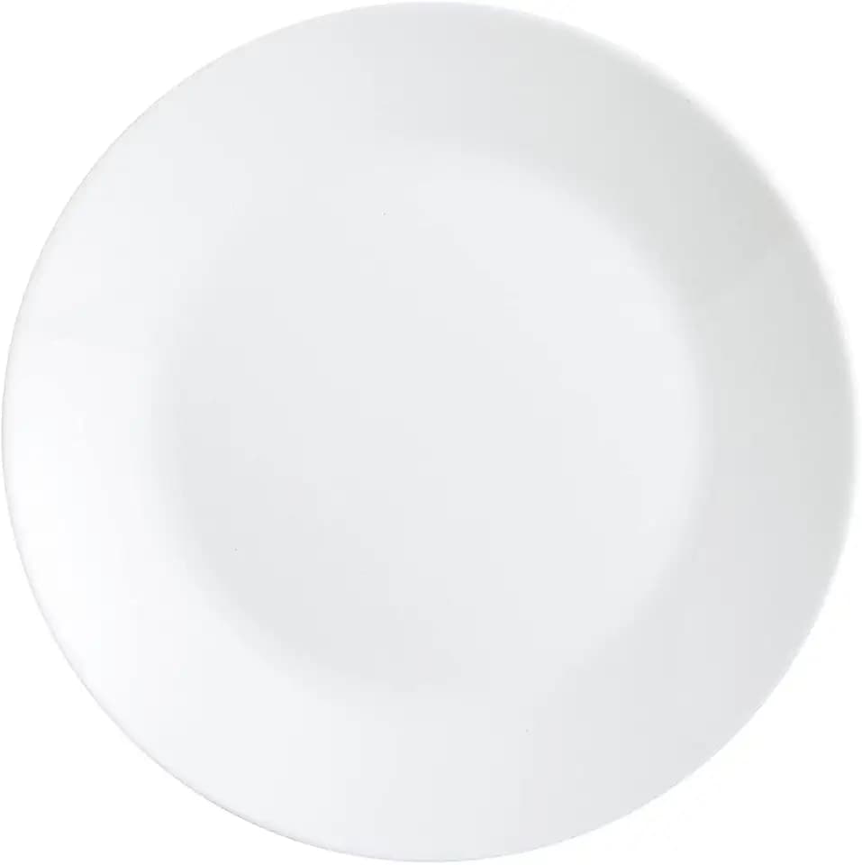 Arcopal Zelie - 12 flache Teller, Opalglas, extra robust, 25 cm, weiß