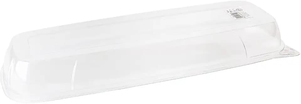 Organic Rectangular Dome Lids - Large, Plastic - Case Of 24 - For Eco Trays, Catering & Display