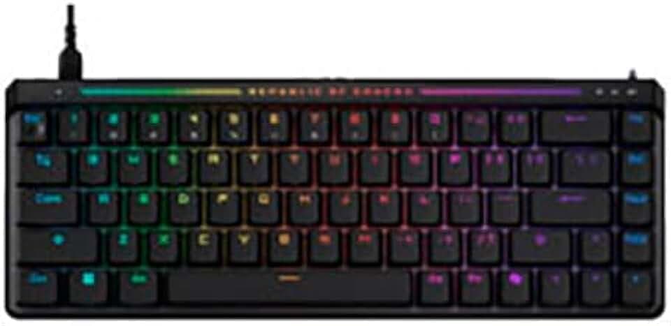 ASUS ROG Falchion Ace HFX Analog-Gaming-Tastatur, 65%, magnetische Schalter, ROG HFX, Schnellaufnahme, Touchpad, 8000 Hz, fünflagige Dämpfung, Gehäuse, ABS-Tasten, Spanisch QWERTY