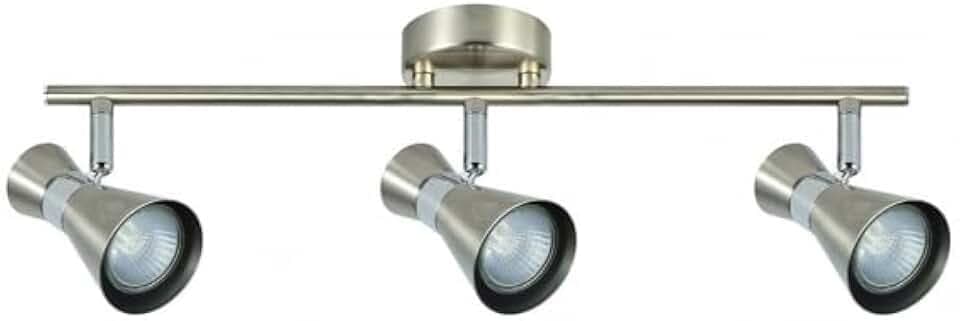 Brightium Moderne Steckdosenleiste 3 x GU10 in elegantem Nickel/Chrom. Maße: 15 x 48,5 x 8,5 cm. Ideal, um Ihre Räume mit Stil und Funktionalität zu beleuchten. Perfekt für jedes Ambiente.