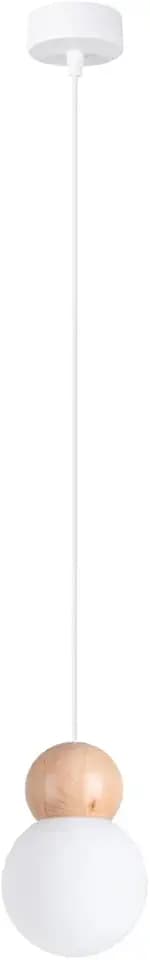SOLLUX lighting - Hängelampe LED - Pendellampe PEKKA - Pendelleuchte - Hängelleuchte LED - Niedriger Energieverbrauch - G9, 1x max 8W LED, ~230V, 50Hz, IP20 - Weiß/Naturholz - 11x11x124cm