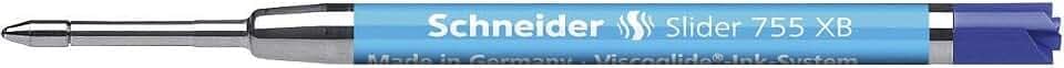 Schneider 77347 Slider 755 Kugelschreibermine (ViscoGlide-Technologie, dokumentenecht, XBExtrabreit) 3er Blisterkarte, blau