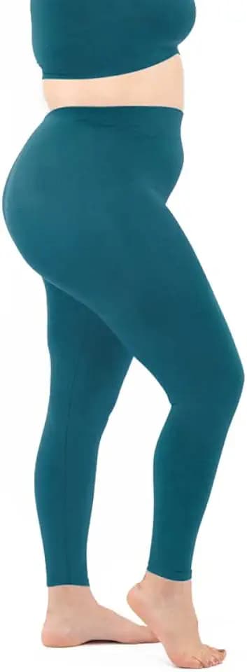 LEELA LAB Leggings Damen Große Größen, Basic Line, Bequem und Vielseitig, aus weicher Mikrofaser mit Nahtloser Technologie - Made in Italy