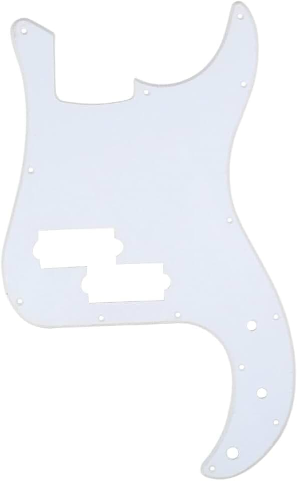 Musiclily Pro 13 Hole P Bass Pickguard 1Ply White