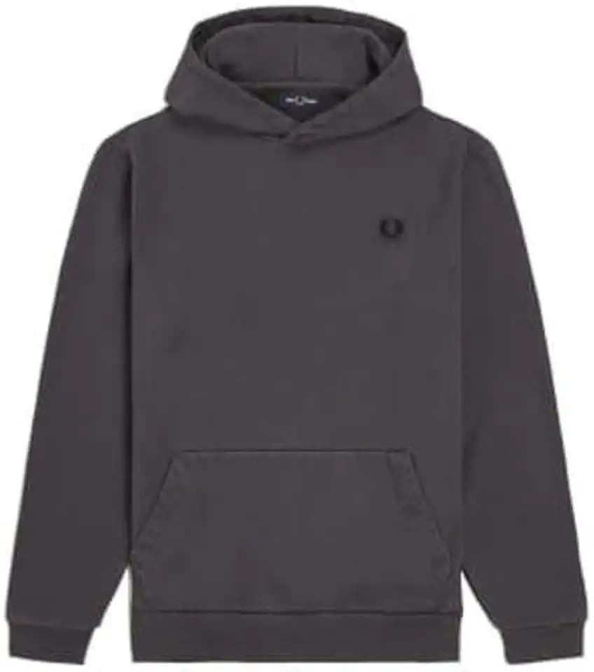 Fred Perry M6673 Herren-Kapuzen-Sweatshirt aus 100 % Baumwolle, Grau (Gunmetal Grey), Größe S, gunmetal grey, L