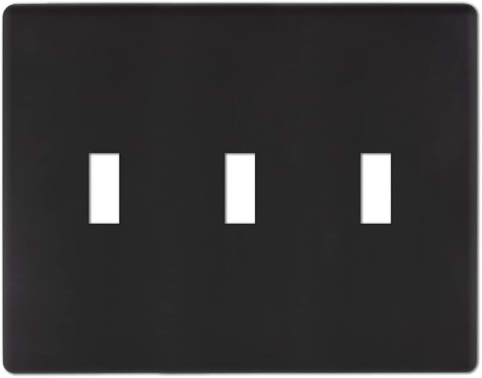 Amerelle 140TTTMB Siena Wallplate, 3 Toggle, Steel, Matte Black, 1-Pack