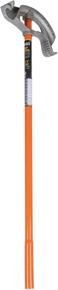 Klein Tools 51607 Aluminum Conduit Bender Full Assembly, 3/4-Inch EMT, 1/2-Inch Rigid, Wide Foot Pedal, Benchmark Symbols and Angle Setter