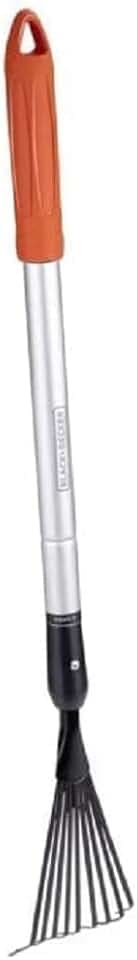 Black+Decker Teleskopische Gartenharke - 78-111 cm - Aluminiumstiel und Karbonstahlkopf - Rostfrei