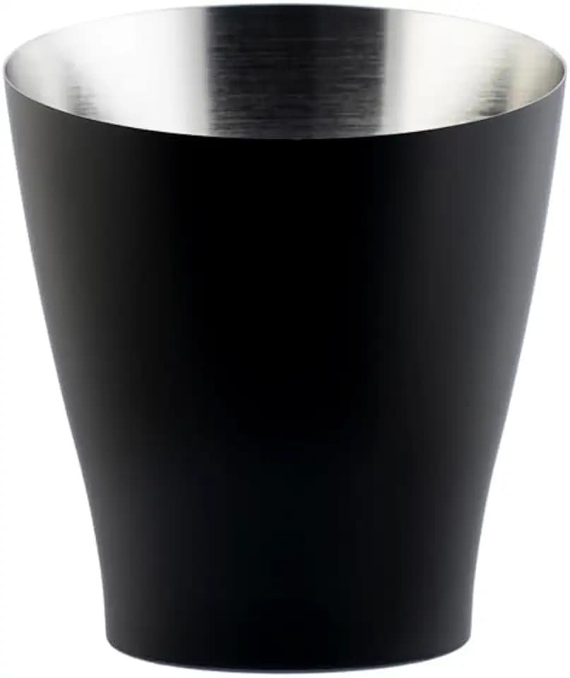 Professioneller Eiskübel aus Metalllegierung, 5 l, für 2 Flaschen Wein oder Champagner, elegantes Design aus schwarzem Aluminium