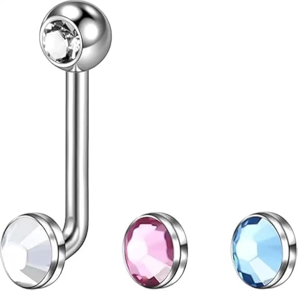 Xpircn 14G Titanium Christina Piercing Barbell VCH Piercing Jewelry for Women Genital Jewelry Vertical Hood