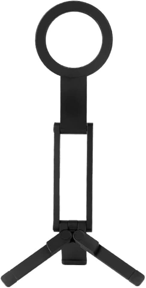 Ultra Slim Foldable Phone Grip Stand with Tripod, Black, 8mm Thin Portable Pocket-Friendly Desktop Holder Compatible with Universal Smartphones, 0.31 Inches Thickness