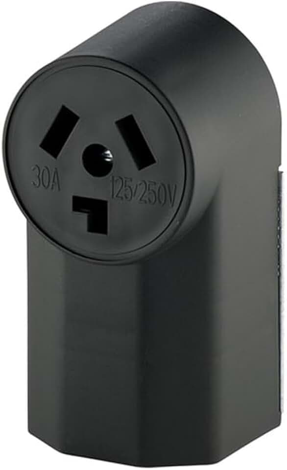 EATON WD125 Dryer Electrical Receptacle, V, 30 A, 3 Pole, 3 Wire, Black