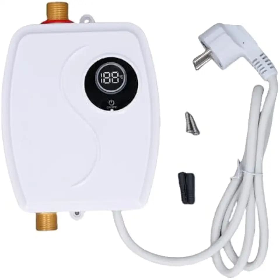 Fafeicy Mini -Warmwasserbereiter Tragbarer Elektrischer Touchscreen IPX4 WASGERFORTE SCHWEISSE SCHWEISE FÜR KITCHEN BAD -BAD RV (EU -Stecker 220 V)