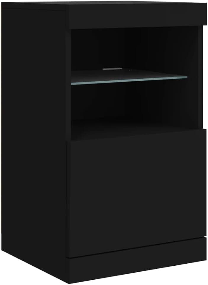 vidaXL LED Lichtschrank, schwarz, 41x37x67 cm