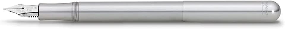 Kaweco LILIPUT Füllhalter Silber I Exklusiver Aluminium Füllfederhalter für Tintenpatronen inklusive Retro Metallbox I Füller 12,5 cm I Federbreite: BB (Extra Breit)