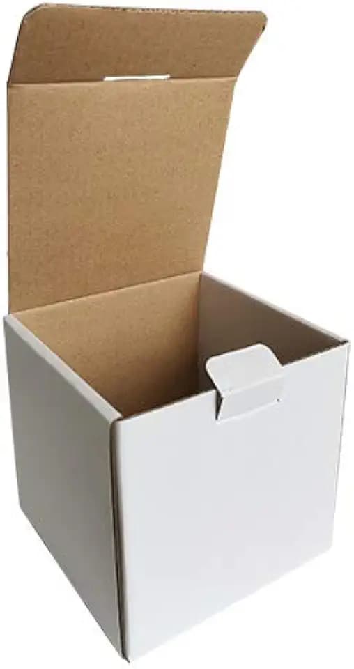 4x4x4'' Small Shipping Boxes, 25 Pack, Cardboard Corrugated Mailers for Business, White (LM444-25)