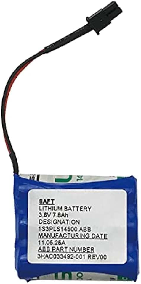 Original 3HAC033492 for ABB Robot CPU Battery 1G3PLS14500ABB 3.6V Lithium Battery SAFT
