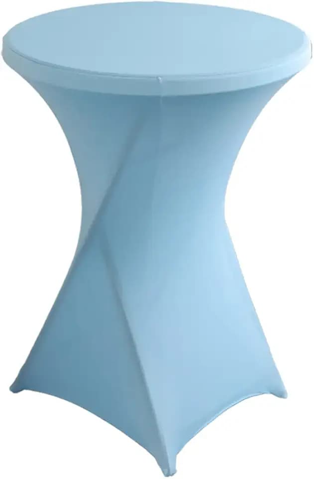 Cocktail High Top Table Cover Covers Tablecloth (32'' x 43'', Light Blue)