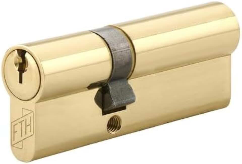 FTH - Doppelzylinder mit 5G-Eingang, 30 x 50 mm, Zylinder und Schlüssel aus Messing, Schutz gegen Aufreißen, 3 Wellenschlüssel