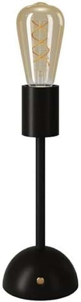 creative cables - Tragbare, wiederaufladbare Leuchte Cabless02 mit goldfarbener Edison Glühbirne - Mit Glühbirne, Schwarz
